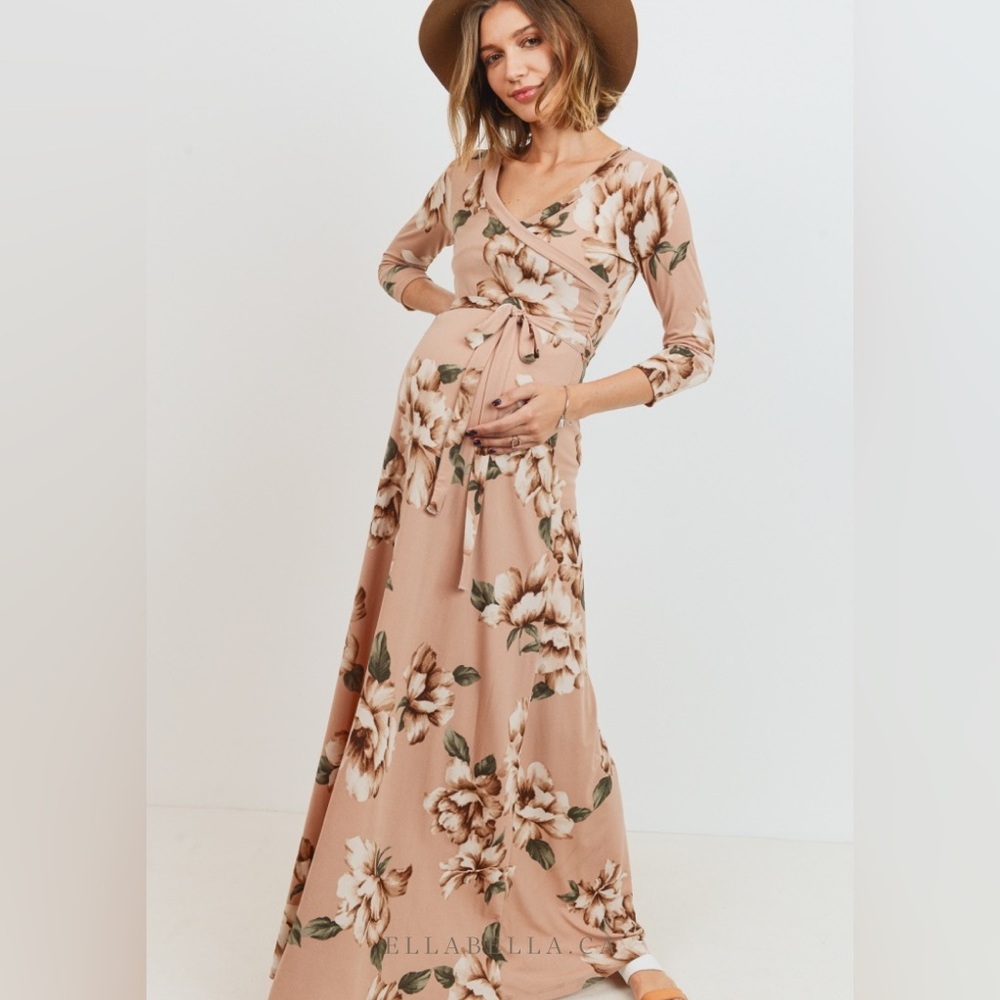 Floral Maxi Maternity Bump Friendly Dress